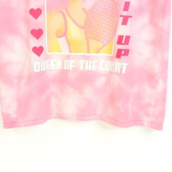 BARBIE SERVE IT UP QUEEN OF THE COURT  Graphic Tee Large Vintage Y2K Barbiecore - Picture 4 of 6
